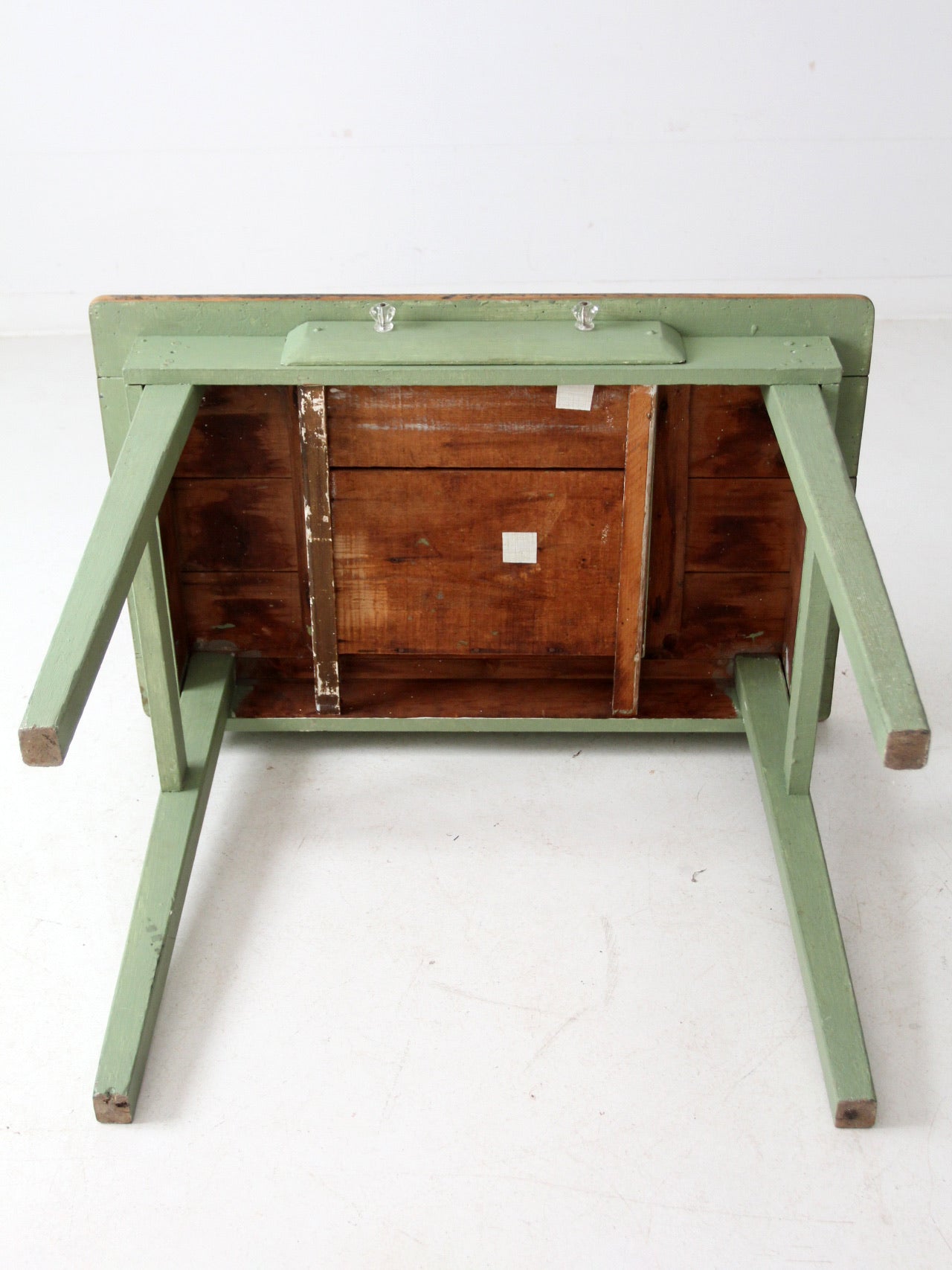 antique painted pine farmhouse accent table
