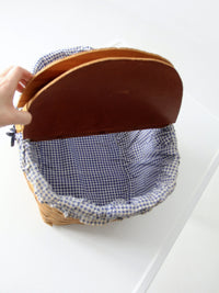 vintage picnic basket with lining