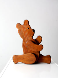 vintage folk art wooden teddy bear