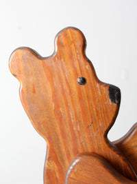 vintage folk art wooden teddy bear