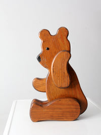 vintage folk art wooden teddy bear