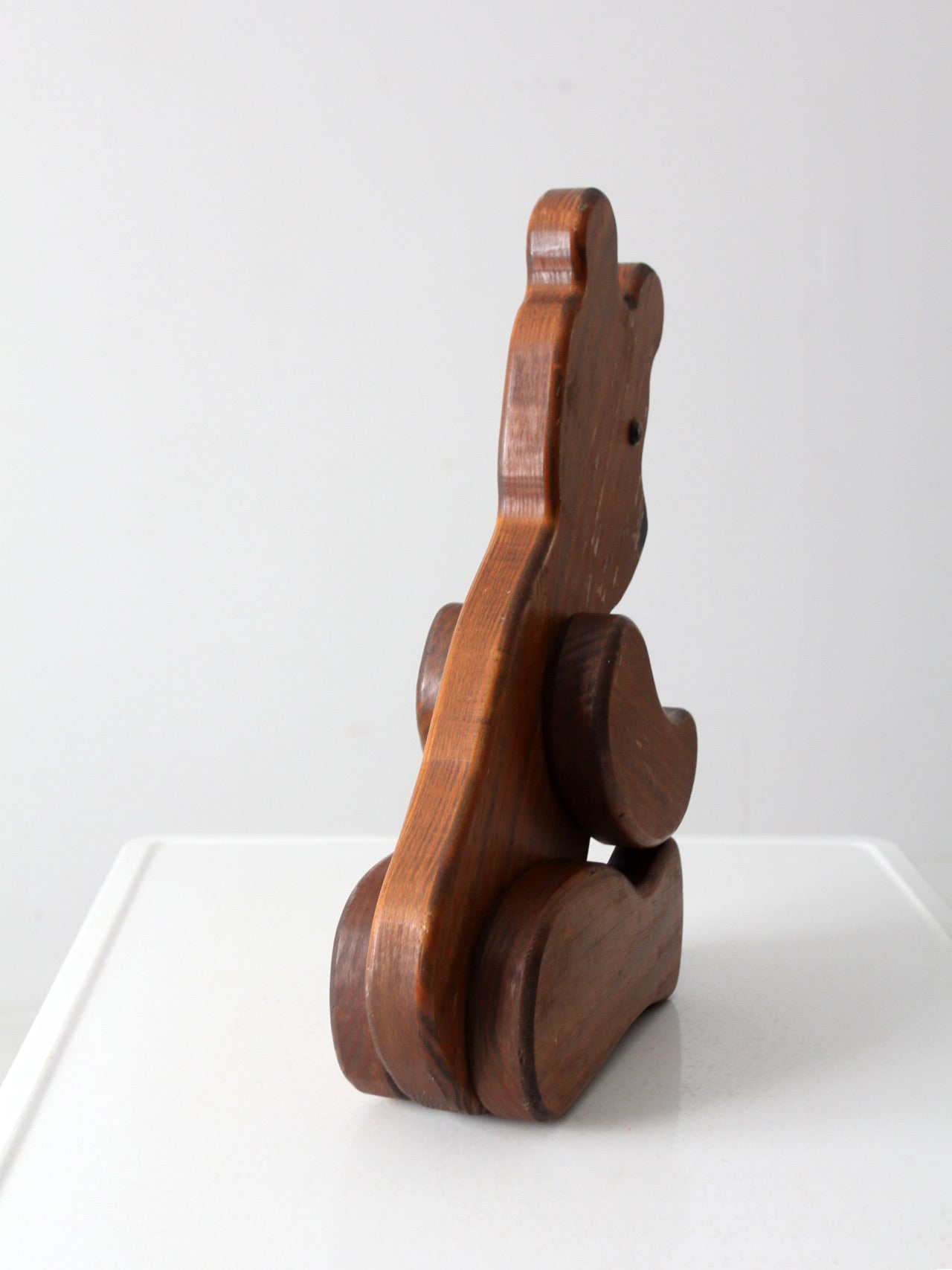 vintage folk art wooden teddy bear