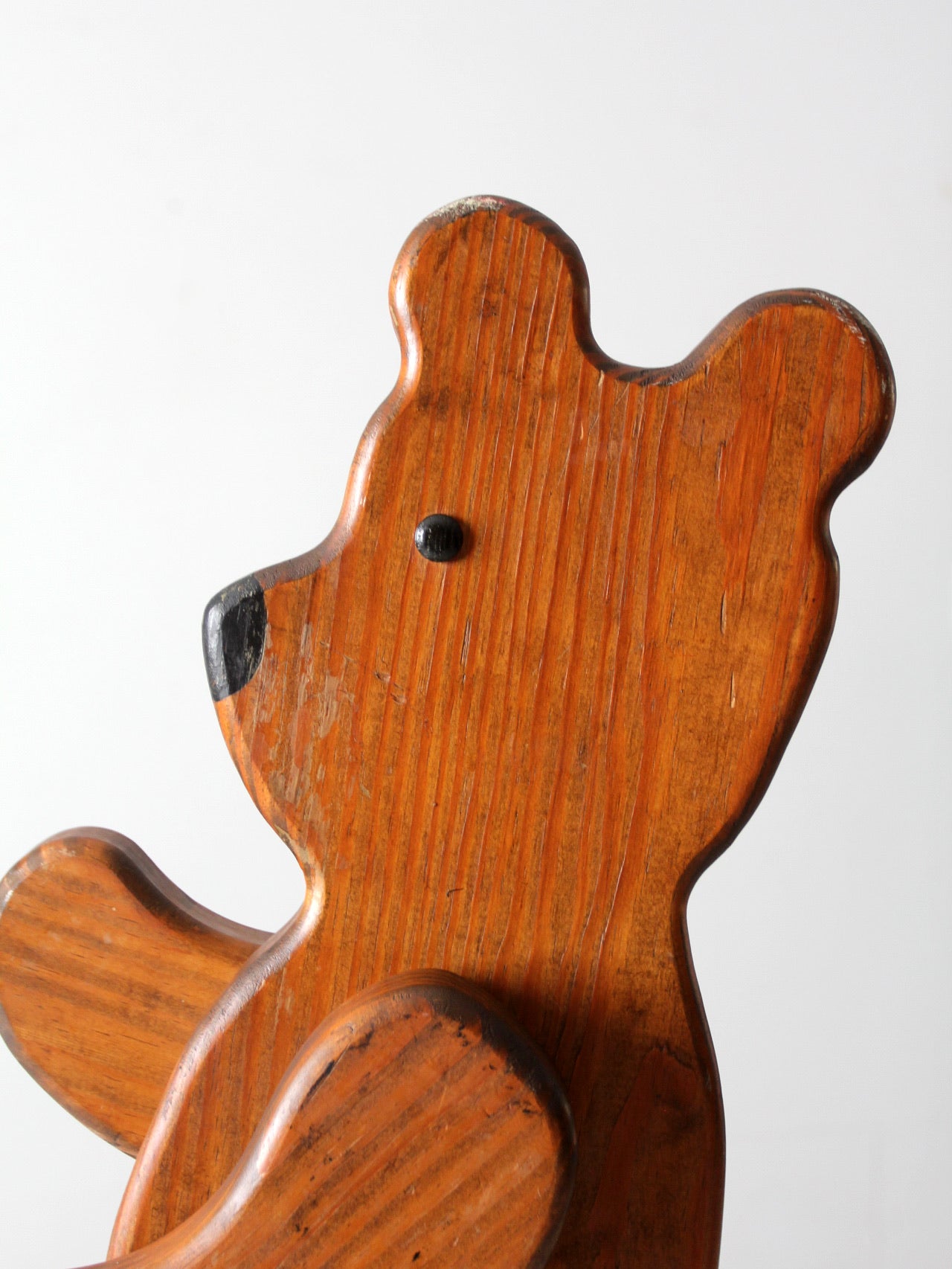 vintage folk art wooden teddy bear