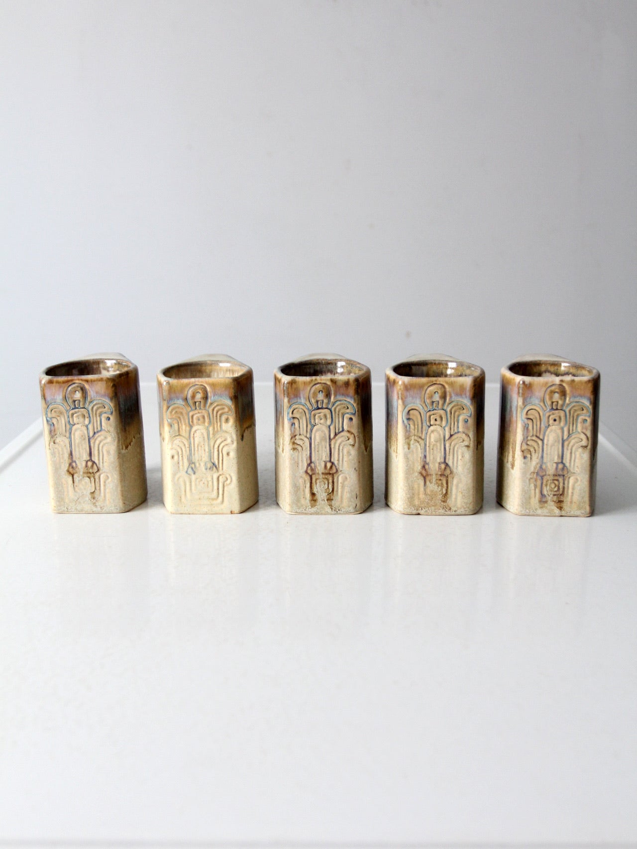 vintage Rodolfo Padilla pottery mugs set of 5