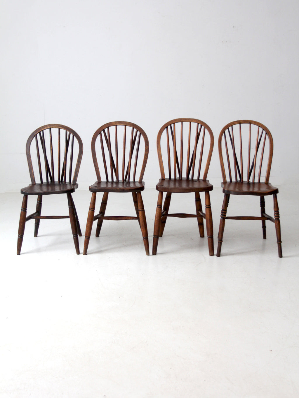 set of 4 antique Windsor brace-back dining chairs – 86 Vintage