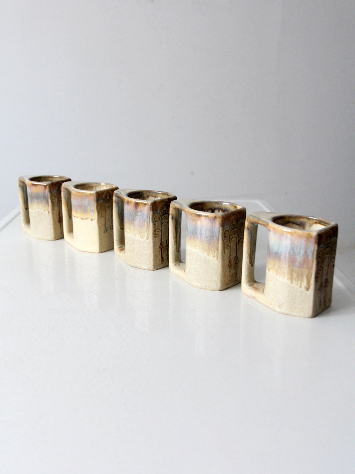 vintage Rodolfo Padilla pottery mugs set of 5