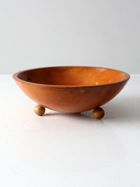 vintage hand painted wood bowl