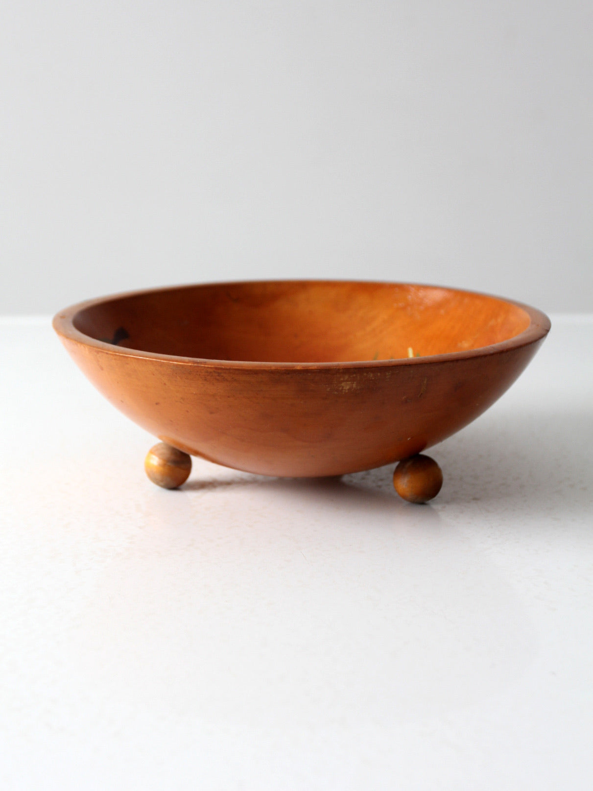 vintage hand painted wood bowl