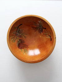 vintage hand painted wood bowl