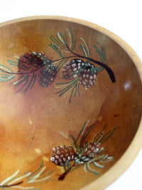 vintage hand painted wood bowl