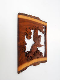vintage pheasant wood art wall hanging