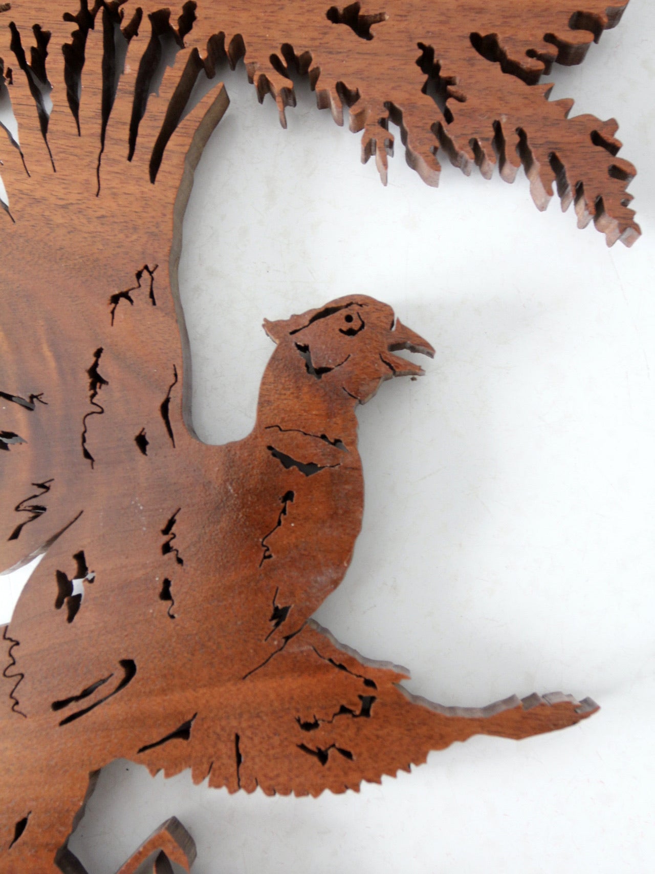 vintage pheasant wood art wall hanging