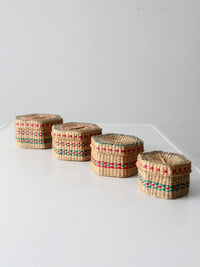 vintage sweetgrass nesting baskets set 4