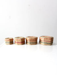 vintage sweetgrass nesting baskets set 4
