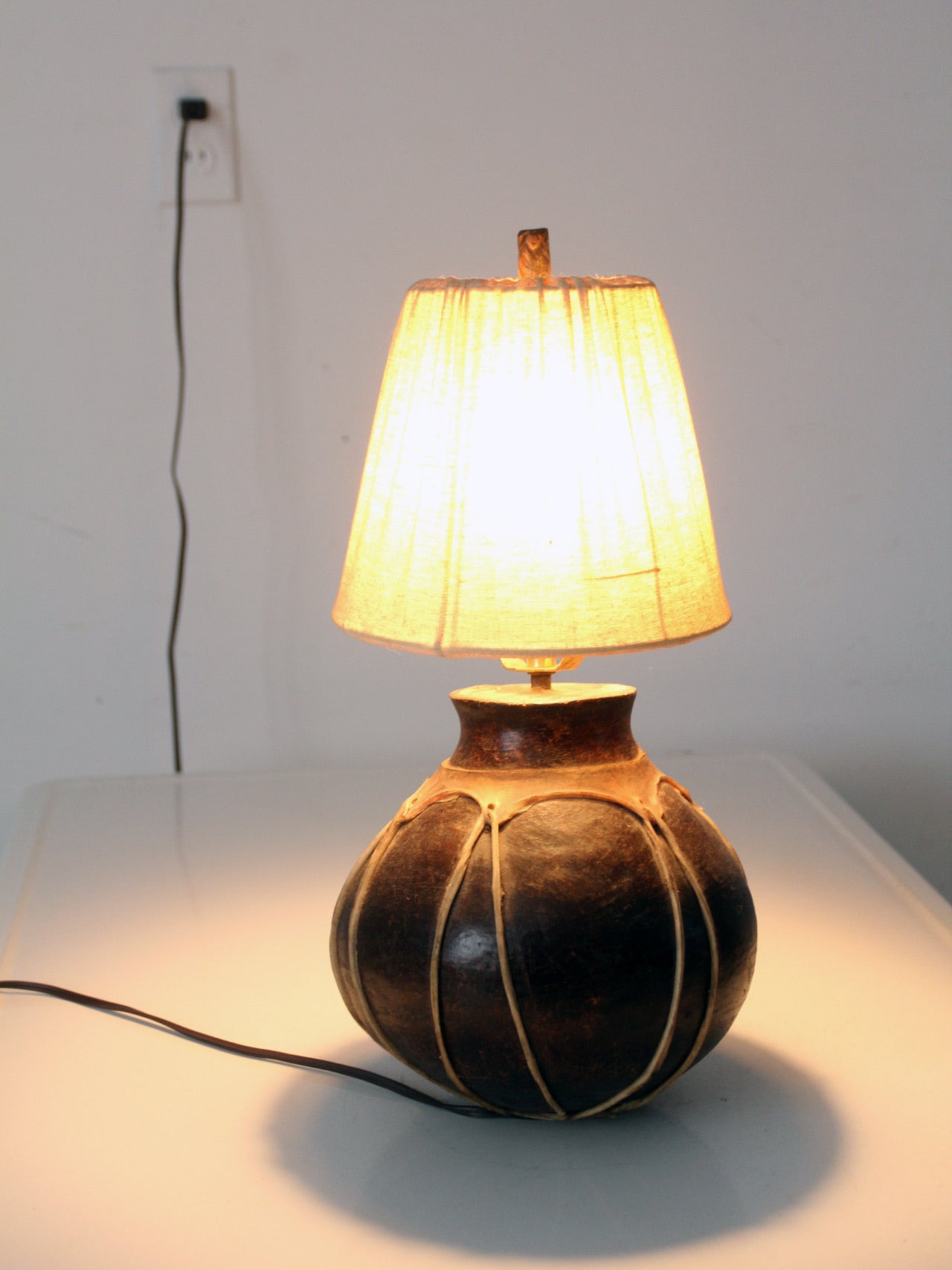 vintage table lamp from Tarahumera pottery