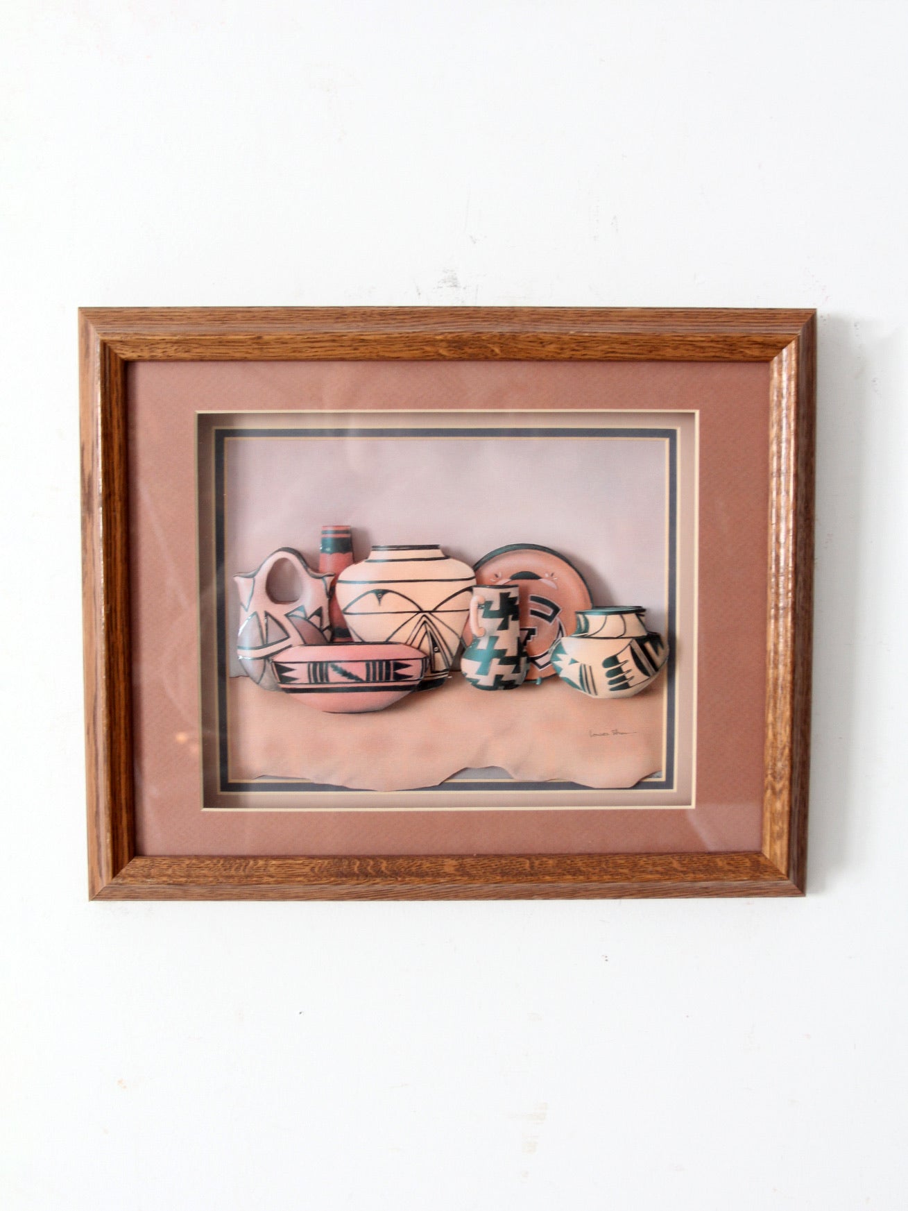 vintage southwestern shadowbox art collection - 5 piece