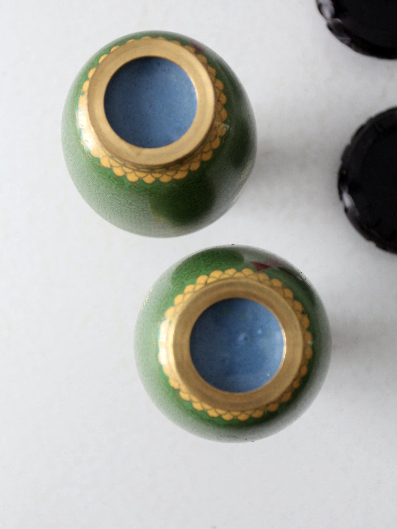 vintage cloisonne vase pair