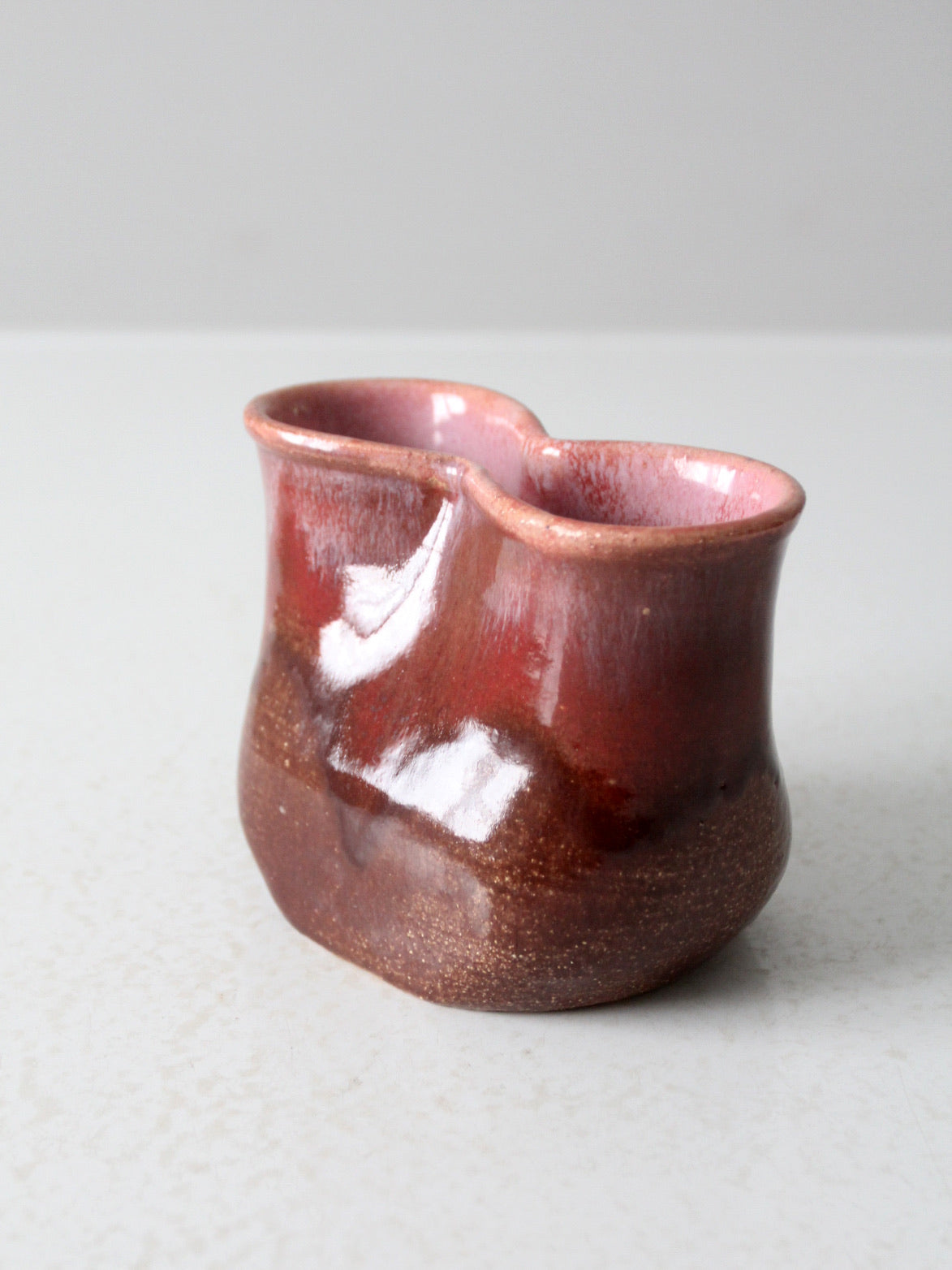 vintage studio pottery double vase