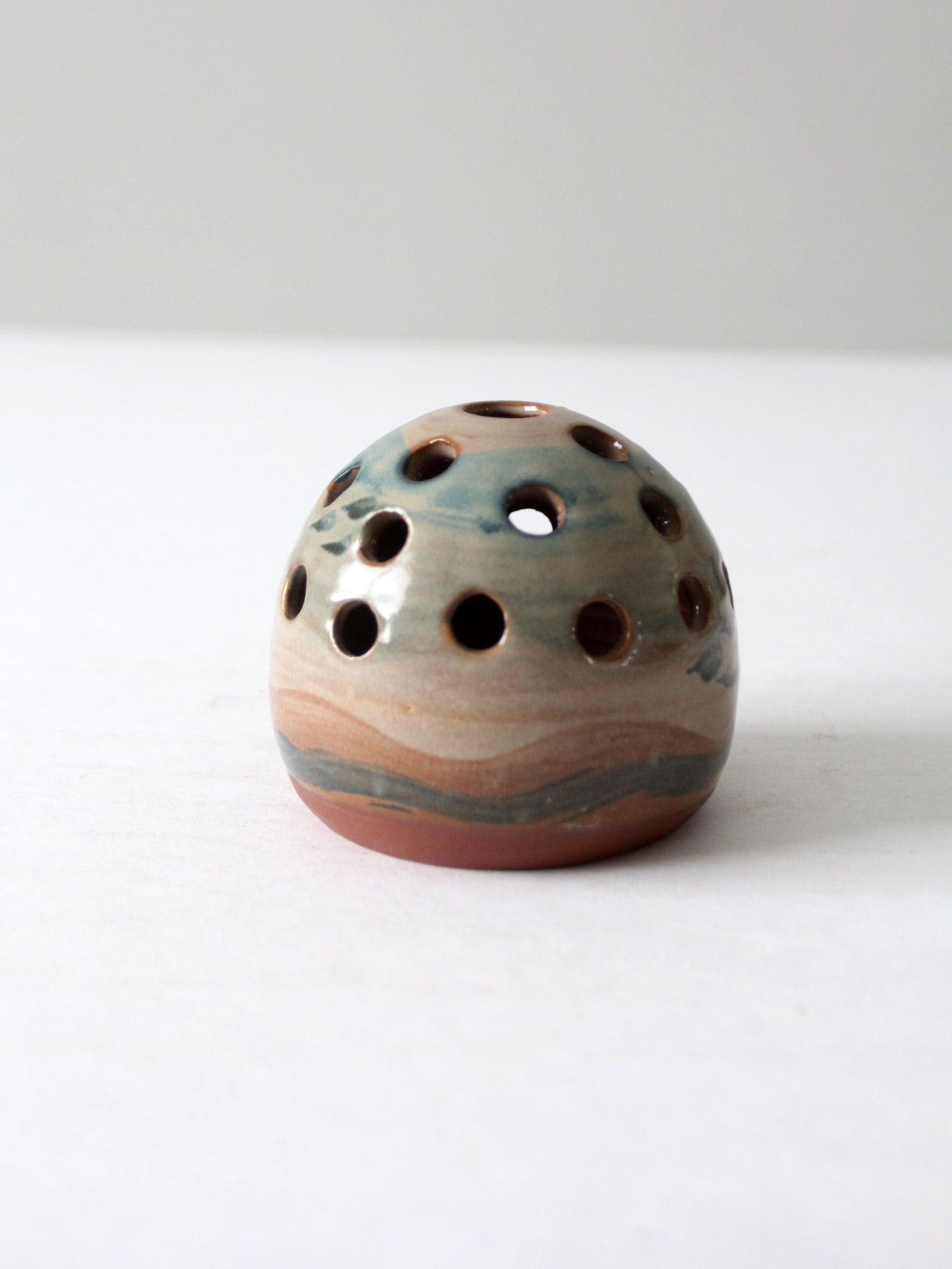 vintage studio pottery flower frog vase