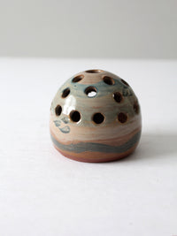 vintage studio pottery flower frog vase
