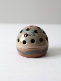 vintage studio pottery flower frog vase