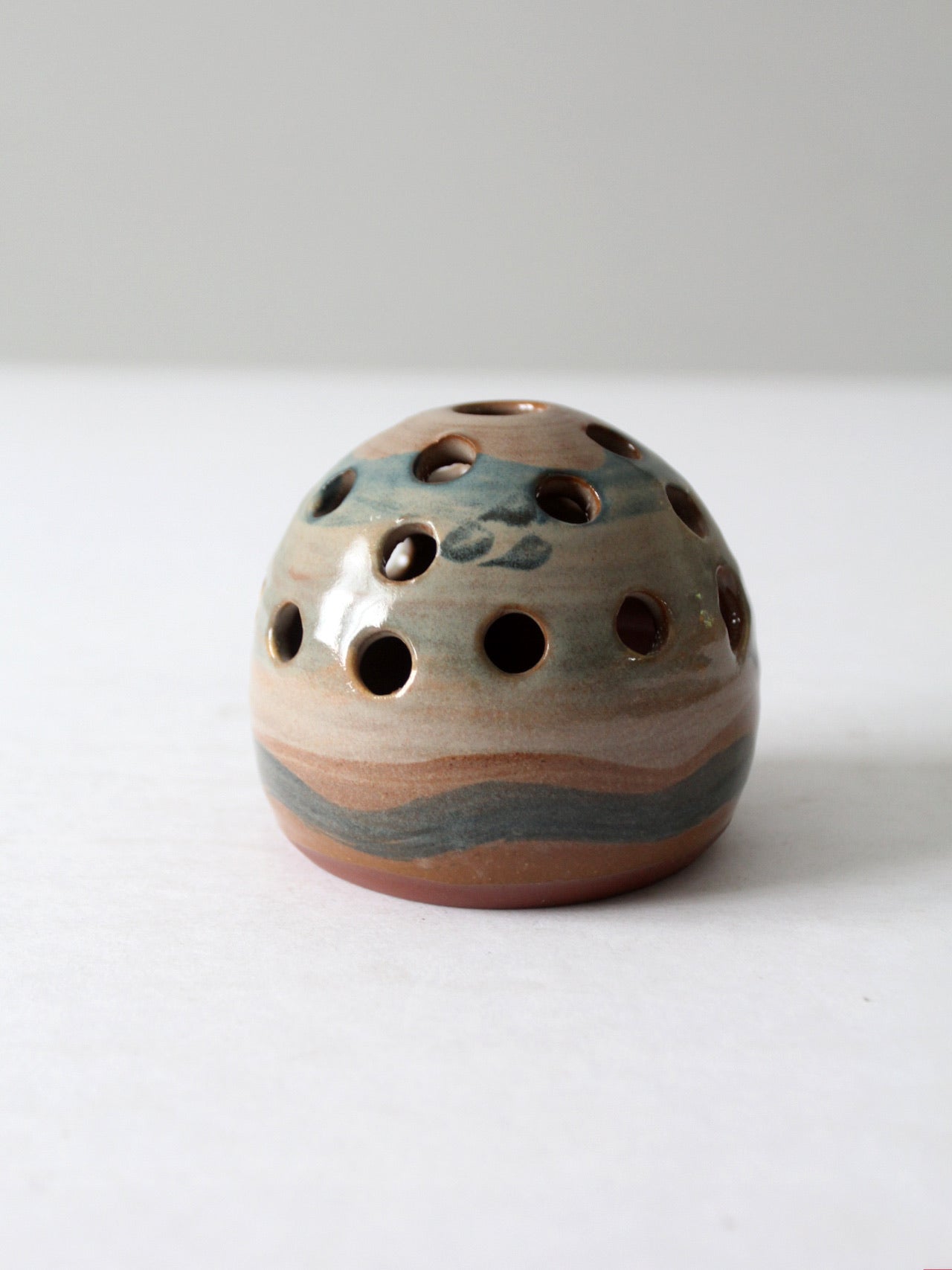 vintage studio pottery flower frog vase