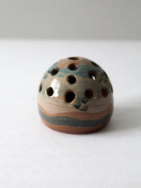 vintage studio pottery flower frog vase