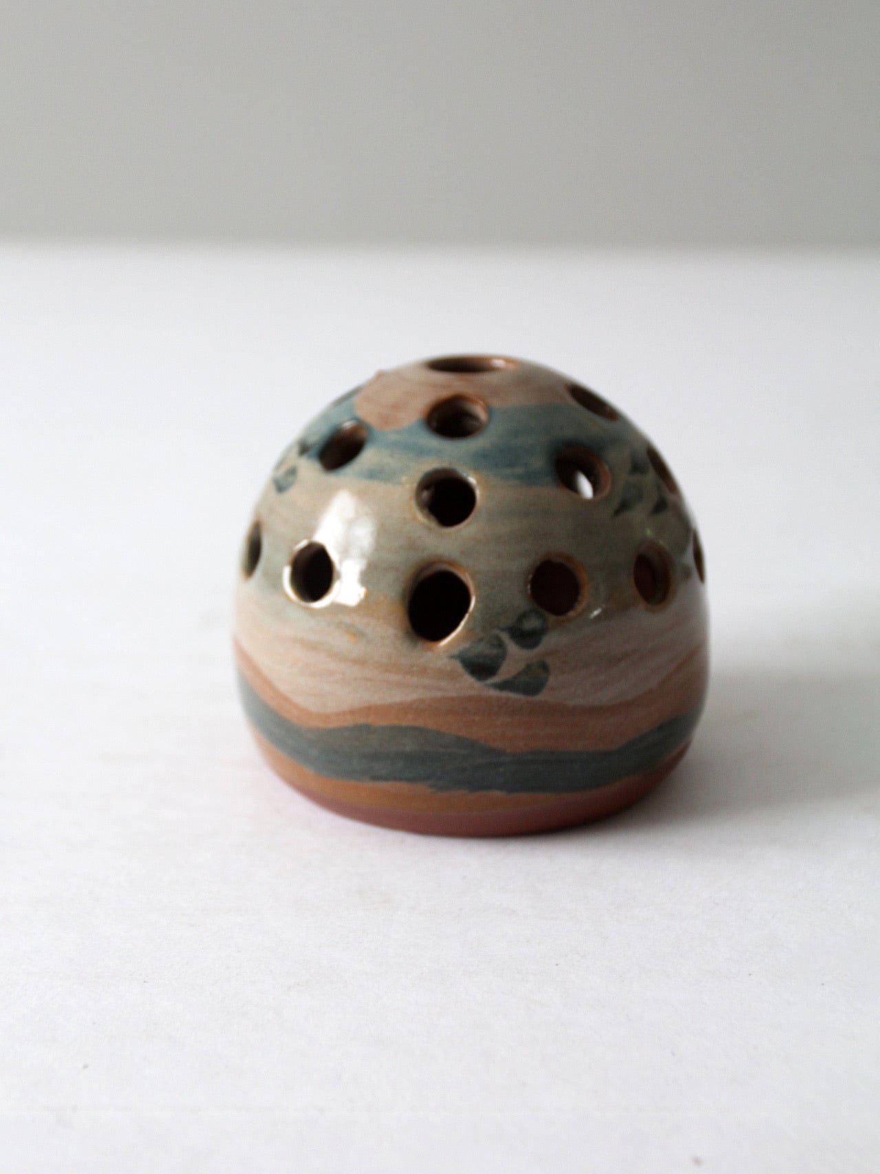 vintage studio pottery flower frog vase