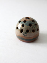 vintage studio pottery flower frog vase