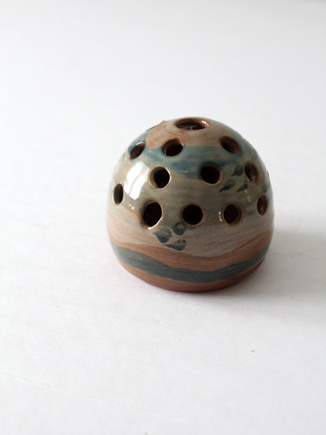 vintage studio pottery flower frog vase