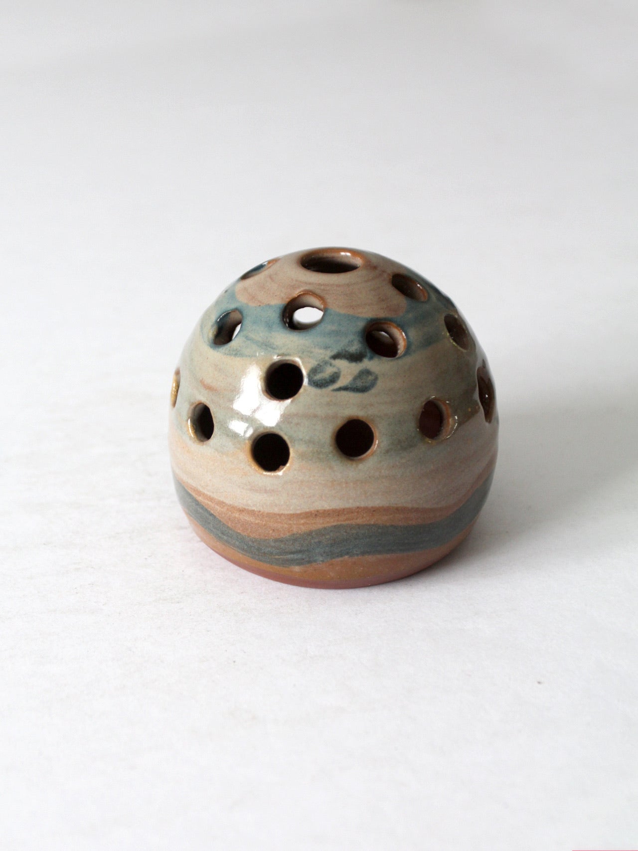 vintage studio pottery flower frog vase