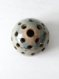 vintage studio pottery flower frog vase