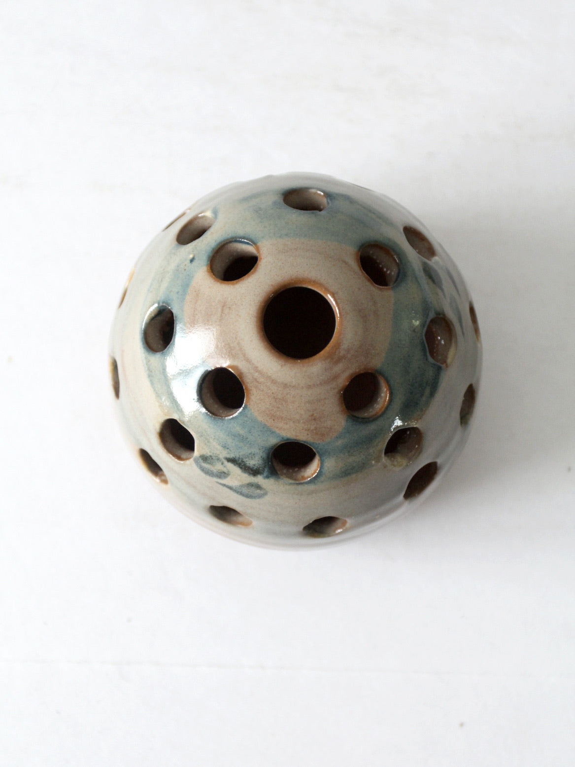 vintage studio pottery flower frog vase