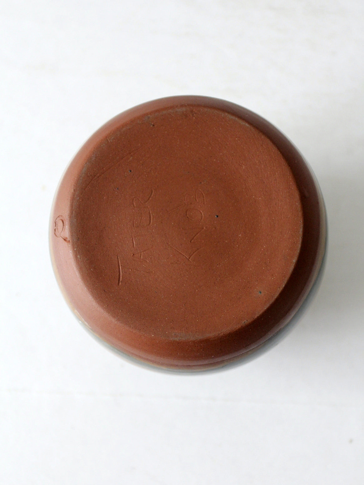 vintage studio pottery flower frog vase