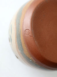 vintage studio pottery flower frog vase