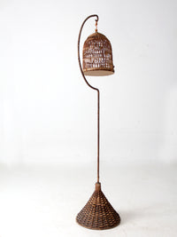 antique wicker bird cage and stand