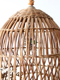 antique wicker bird cage and stand