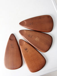 mcm Sere Wood snack trays set of 4