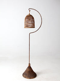 antique wicker bird cage and stand