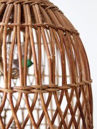 antique wicker bird cage and stand