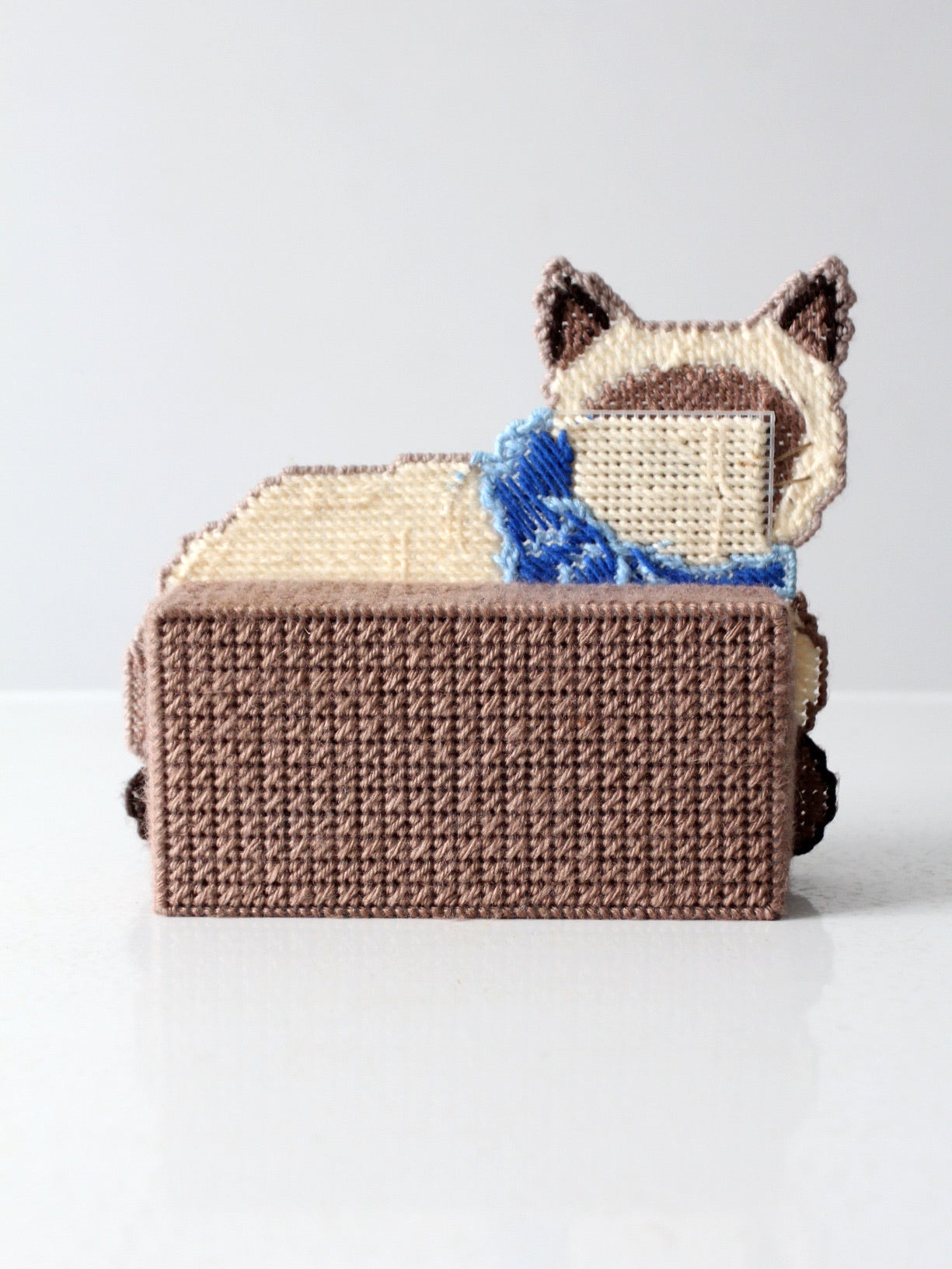vintage needlepoint cat doorstop