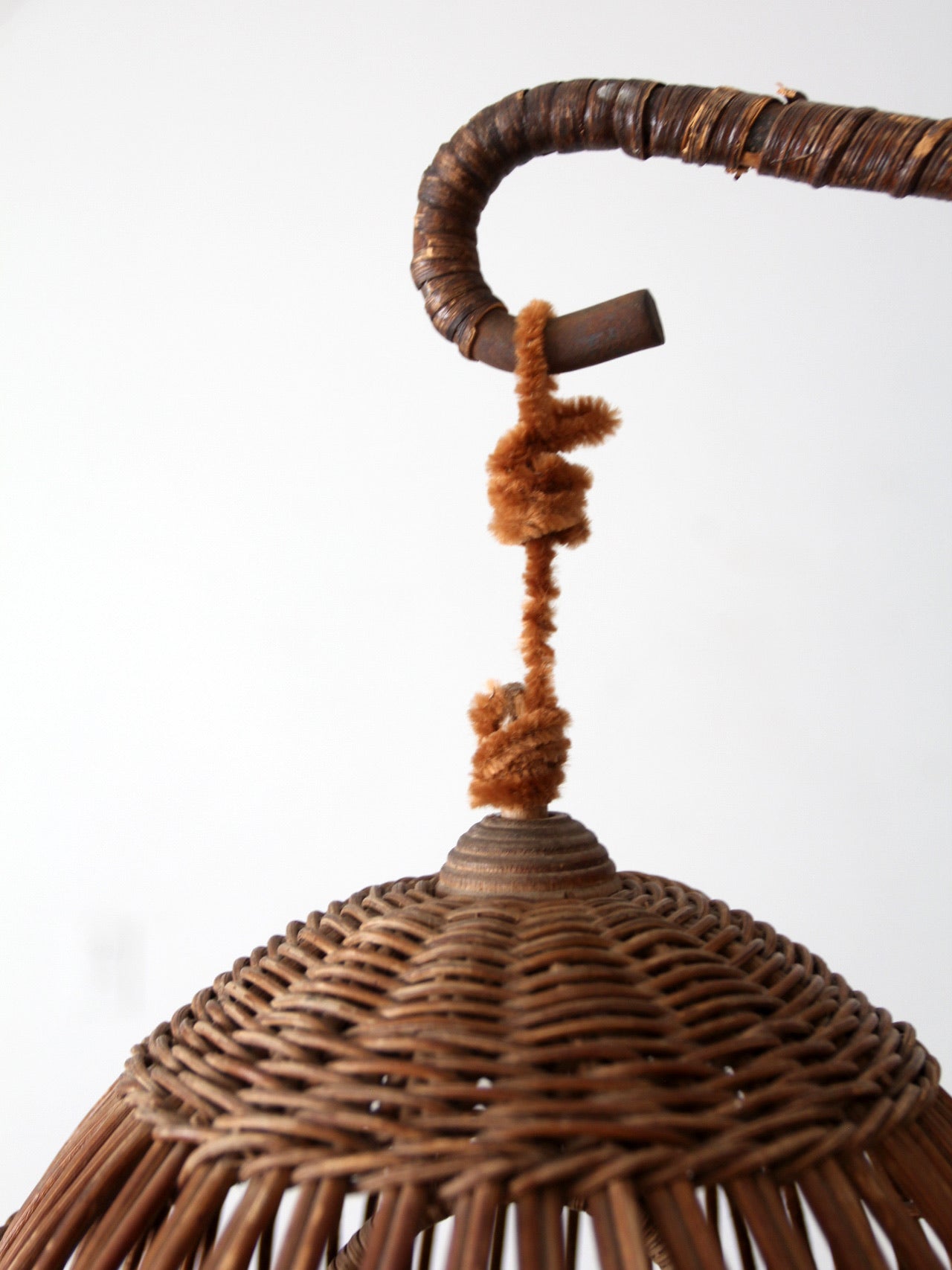 antique wicker bird cage and stand