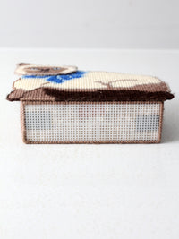 vintage needlepoint cat doorstop