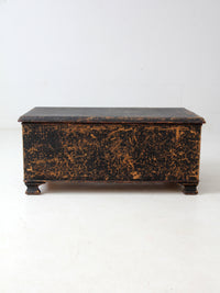 antique black woven canvas trunk