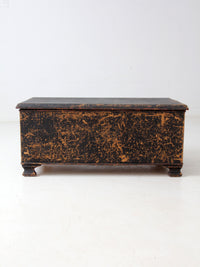 antique black woven canvas trunk