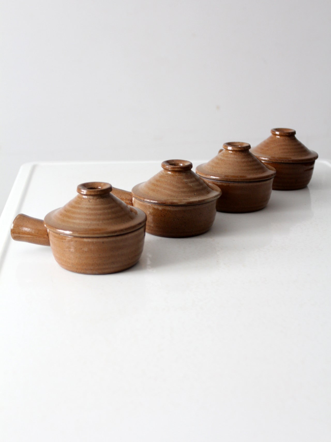 vintage crock bowls with lids set of 4