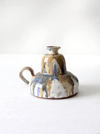 vintage studio pottery oil lamp vase