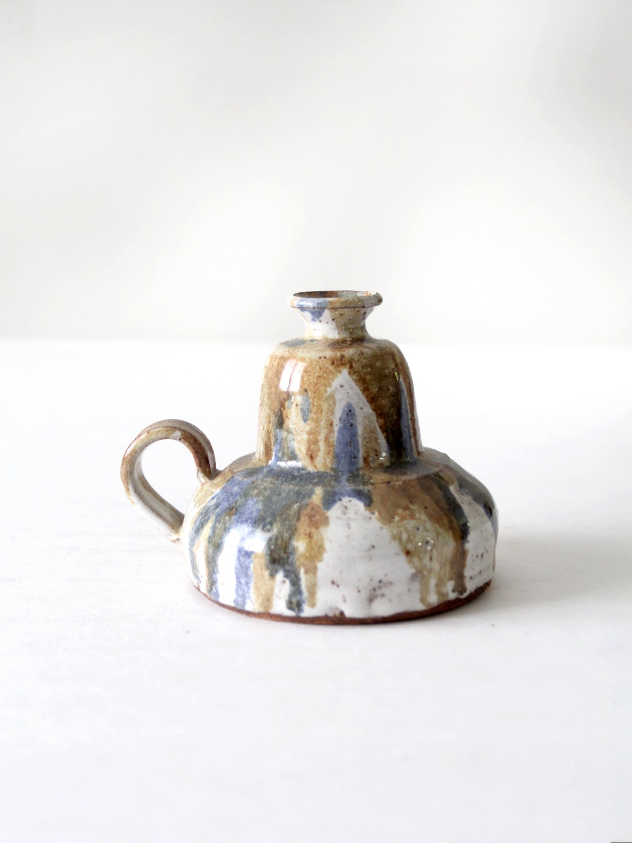 vintage studio pottery oil lamp vase