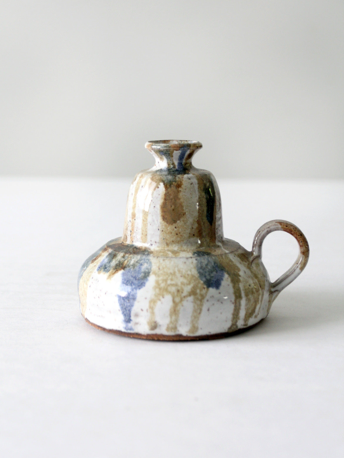 vintage studio pottery oil lamp vase