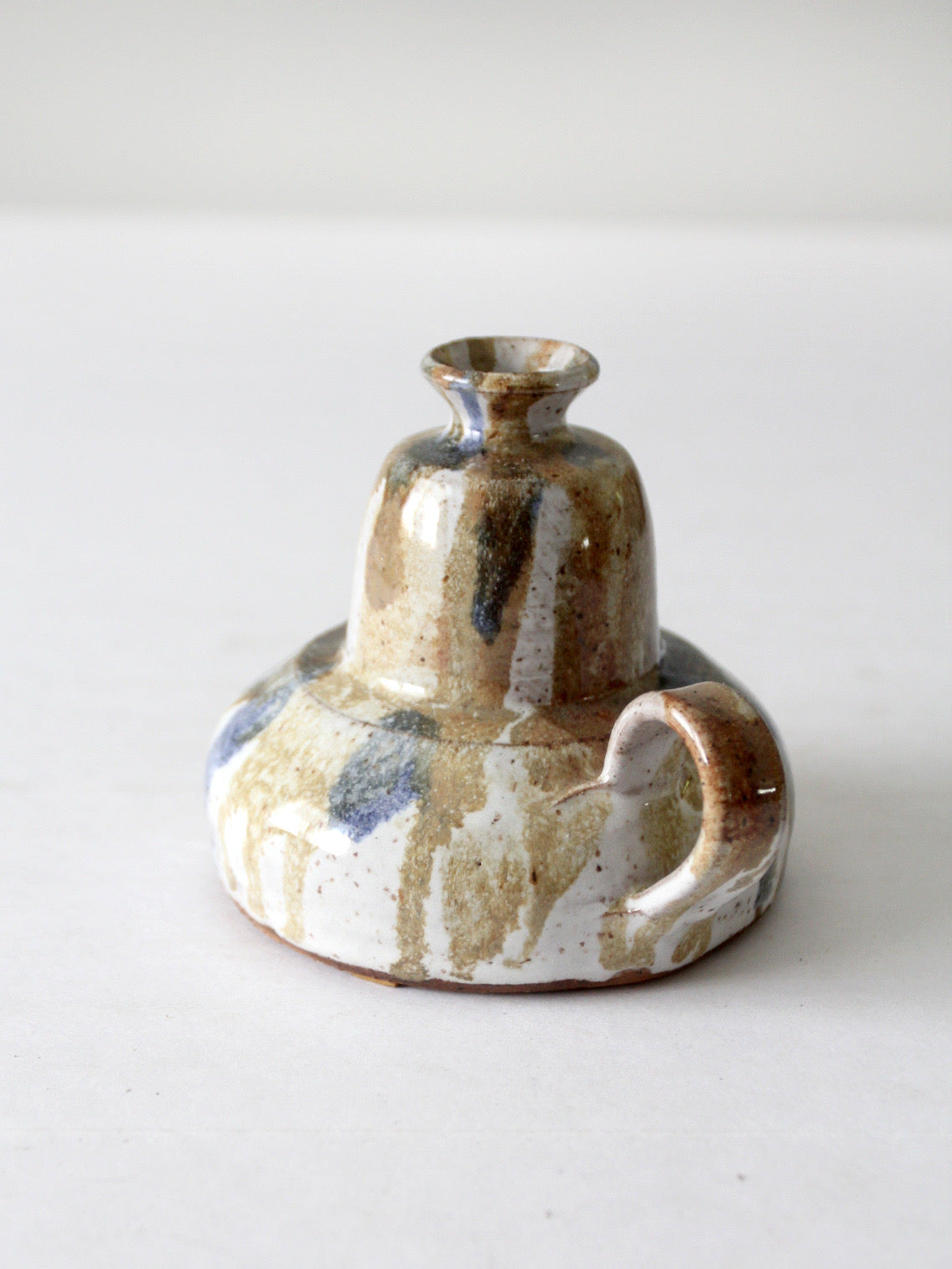 vintage studio pottery oil lamp vase